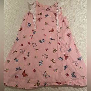 Hanna Andersson girls light pink butterfly print dress. Size 10. EUC.